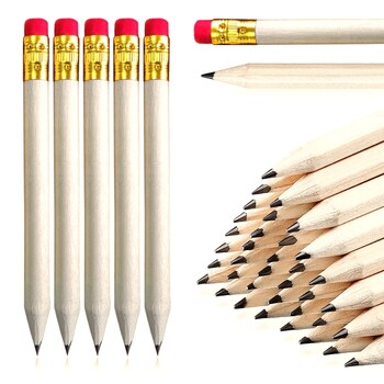 DXAB 50Pcs Mini Pencils Golf Pencils HB Σετ μολυβιών με λάστιχα, Σχολικό μολύβι για παιδιά Σχολική σήμανση