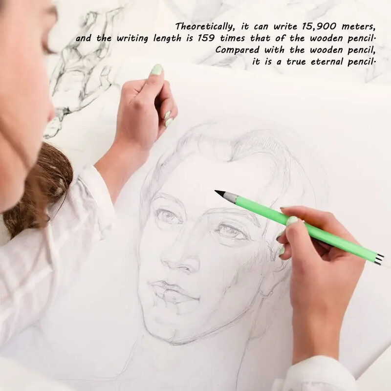 6/12/18 buc Creion fără cerneală, Creion pentru totdeauna Reutilizabil Veșnic Nelimitat Creion Scriere Desen Studenți Rechizite școlare de birou