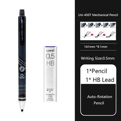Μηχανικό μολύβι Uni KuruToga, 0,5 χιλιοστά Αυτόματο μολύβι με προστασία από μουτζούρες Περιστροφή γραφής/Σχέδιο/Σχεδίασης Ιαπωνικά χαρτικά lapiseira