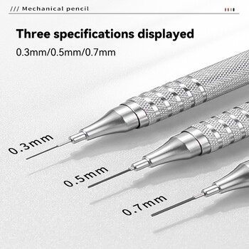 0,3/0,5/0,7 χιλιοστά Rose Gold Siver Mechanical Pencil Professional Art Drawing Writing Metal Automatic Pencils Προμήθειες γραφικής ύλης