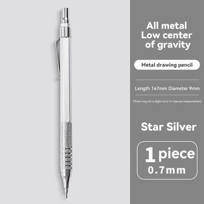 0,3/0,5/0,7 mm roosa kuldne hõbedane mehaaniline pliiats Professionaalne kunst Joonistus Kirjutamine Metallist Automaatsed pliiatsid Kirjatarbed