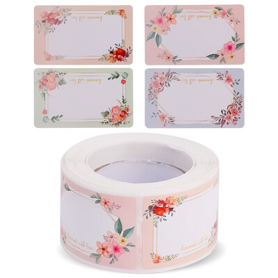 250tk/rull Lilled Tühjad Sildid Köök Käsitsi kirjutatud Kuupäevakleebised Toidu hoiustamine Sulgemiskleebis Kingi kaunistuskleebis 3*5cm