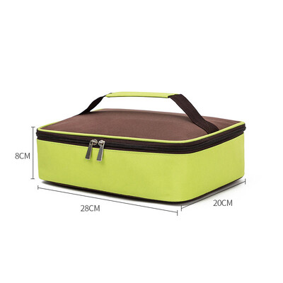 Sac de prânz portabil din pânză Oxford dreptunghiulară, de capacitate mare, pentru picnic, Bento pentru alimente, cu izolare termică, recipient pentru depozitare.