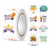 500 tk. Armsate auhinnakleebiste rull koos Wordi motiveerivate kleebistega kooliõpetajatele, õpilastele mõeldud kirjatarvete kleebised, 1 tolli