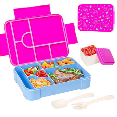 Lunch Box Bento pentru copii Bento Box Student sigilat în compartimente Cutii cu salată de fructe Cutie de prânz pentru copii mici pentru grădiniță sau școală