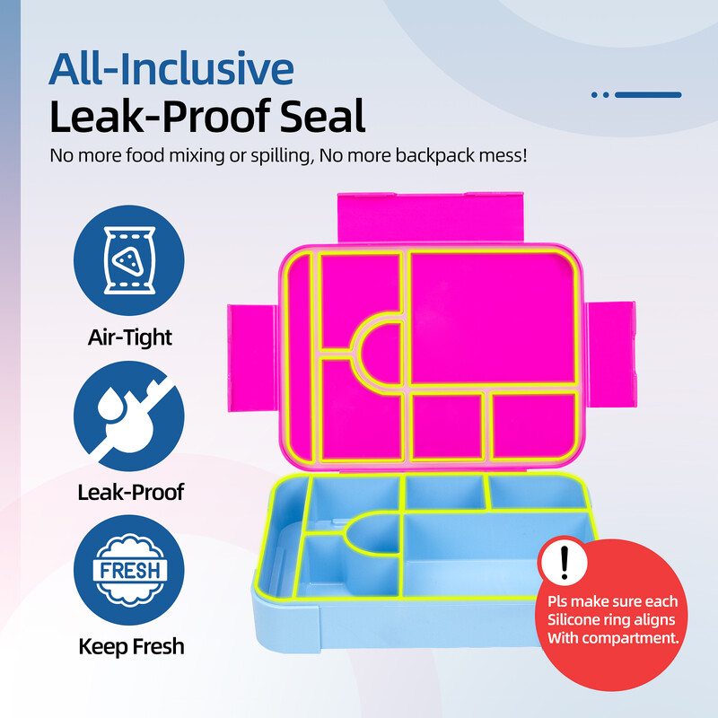 Lunch Box Bento pentru copii Bento Box Student sigilat în compartimente Cutii cu salată de fructe Cutie de prânz pentru copii mici pentru grădiniță sau școală