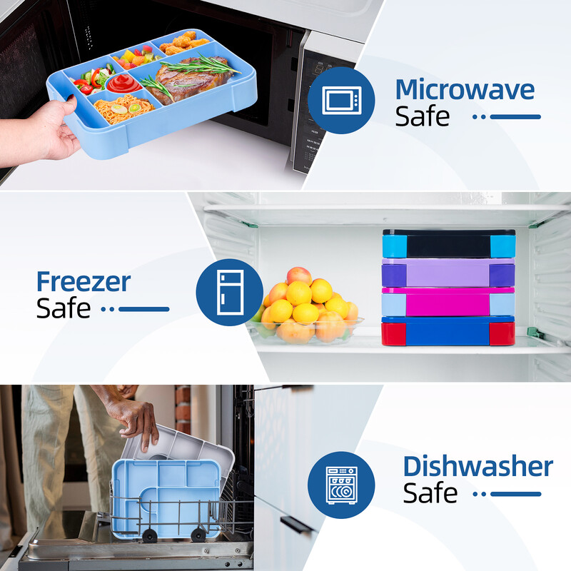 Lunch Box Bento pentru copii Bento Box Student sigilat în compartimente Cutii cu salată de fructe Cutie de prânz pentru copii mici pentru grădiniță sau școală