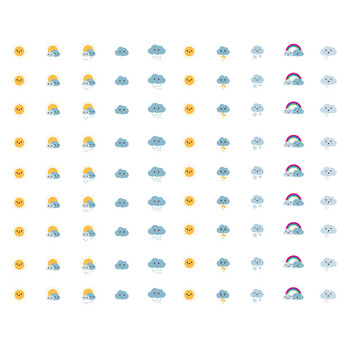 1 ΤΕΜ. Cute Weather Logo Icon Decor Χαριτωμένο αισθητικό βιβλίο Αυτοκόλλητα περιοδικών Scrapbooking Χαρτικά Αυτοκόλλητα Flakes Προμήθειες τέχνης