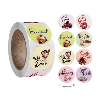 Autocolante 500 buc/rolă Autocolant de recompensă pentru încurajarea feței Etichetă autocolante de decorare jucărie pentru copii