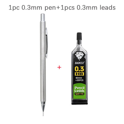 Kvaliteetne metallist mehaaniline pliiats 0,3/0,5/0,7/0,9 mm joonistav automaatne juhtmetega pliiats Kontori kooli kirjatarbed