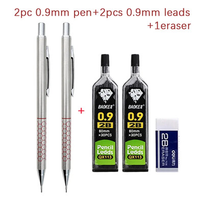 Kvaliteetne metallist mehaaniline pliiats 0,3/0,5/0,7/0,9 mm joonistav automaatne juhtmetega pliiats Kontori kooli kirjatarbed