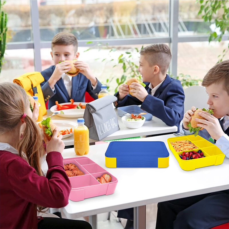 1300 ml lõunakarp koos sektsioonidega lastele lekkekindel Bento Box lasteaia ja kooli suletud puuviljakastiga mikrolaineahjus küte