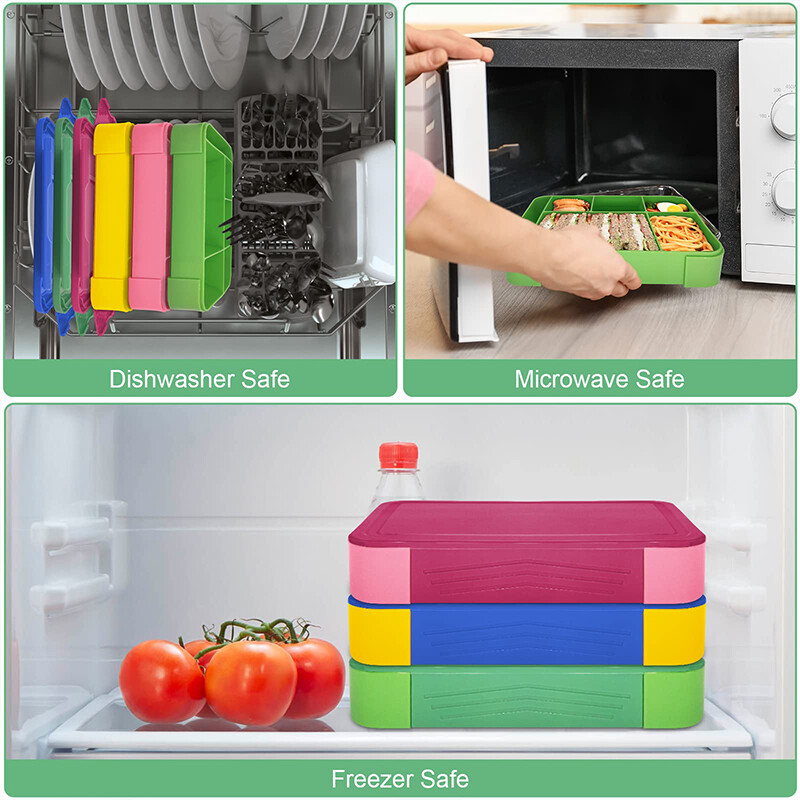 1300 ml lõunakarp koos sektsioonidega lastele lekkekindel Bento Box lasteaia ja kooli suletud puuviljakastiga mikrolaineahjus küte