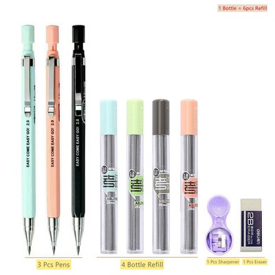 Set de creion mecanic de 2,0 mm Reumplere creativă pentru tijă de creion pentru școală Rechizite de scris pentru birou Copii Fată Examen Papetarie coreeană de rezervă