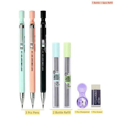 Set de creion mecanic de 2,0 mm Reumplere creativă pentru tijă de creion pentru școală Rechizite de scris pentru birou Copii Fată Examen Papetarie coreeană de rezervă
