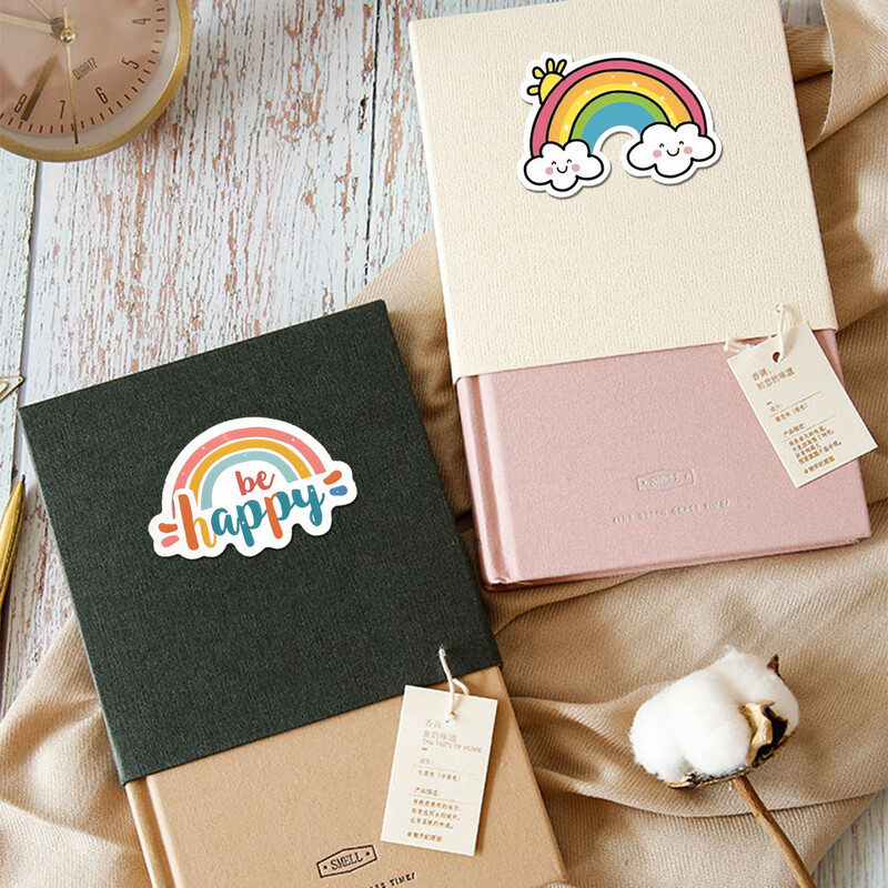 500 komada crtanih naljepnica s biljkama u rolama vaze s duginim cvijećem za Ledger grafite Vodootporne samoljepljive naljepnice