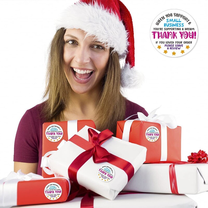 500 tk 5 tärni tagasiside kleebiste rull Palun jätke ülevaade Väikeettevõtte paketi kleebis Valged tänukleebised 1,5 tolli