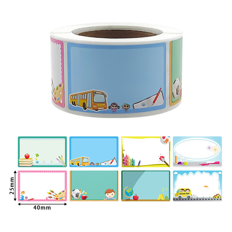 200 buc/rola Autocolante cu nume de desene animate Etichete pentru biberoane pentru grădiniță, etichete cu nume pentru grădiniță, autocolante pentru etichete cu nume de sticle pentru școală