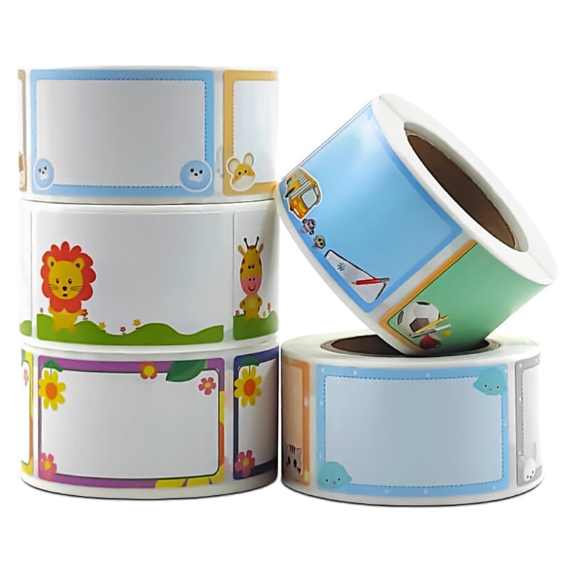 200 buc/rola Autocolante cu nume de desene animate Etichete pentru biberoane pentru grădiniță, etichete cu nume pentru grădiniță, autocolante pentru etichete cu nume de sticle pentru școală