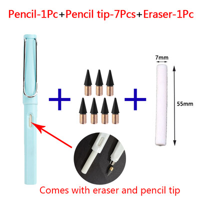 9 bucăți creion etern pentru copii pixuri drăguțe pictură artă birou și rechizite școlare Infinity tips set reumplere papetărie