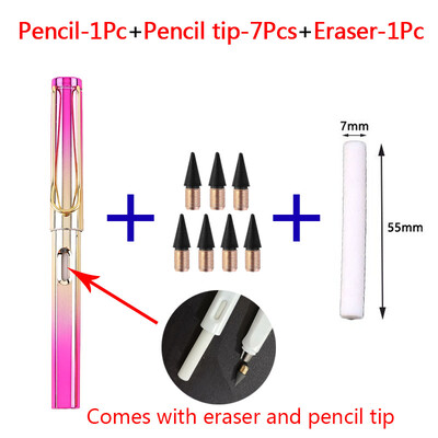 9 bucăți creion etern pentru copii pixuri drăguțe pictură artă birou și rechizite școlare Infinity tips set reumplere papetărie