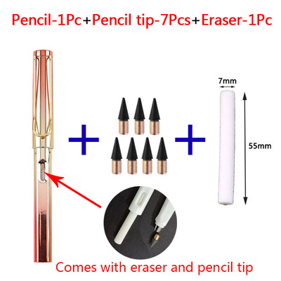 9 bucăți creion etern pentru copii pixuri drăguțe pictură artă birou și rechizite școlare Infinity tips set reumplere papetărie