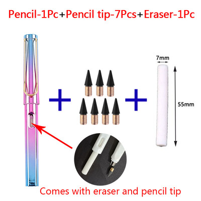 9 bucăți creion etern pentru copii pixuri drăguțe pictură artă birou și rechizite școlare Infinity tips set reumplere papetărie