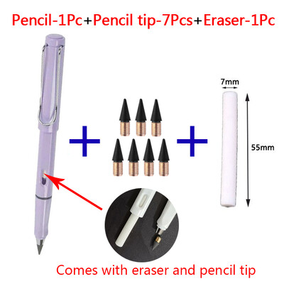 9 bucăți creion etern pentru copii pixuri drăguțe pictură artă birou și rechizite școlare Infinity tips set reumplere papetărie