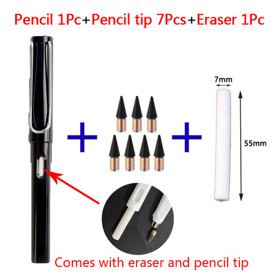 9 bucăți creion etern pentru copii pixuri drăguțe pictură artă birou și rechizite școlare Infinity tips set reumplere papetărie