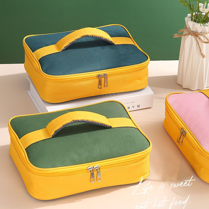 Kaasaskantav laste termiline lõunakott Naiste Oxfordi riidest Bento kotid Suure mahutavusega toidupiknik jahuti käekotid Square korraldaja