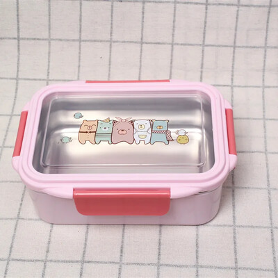 Kaasaskantav roostevabast terasest Bento Box kahekihiline multifilmi toidukonteinerite karp mikrolaineahjus lõunasöök lastele laste piknikukool