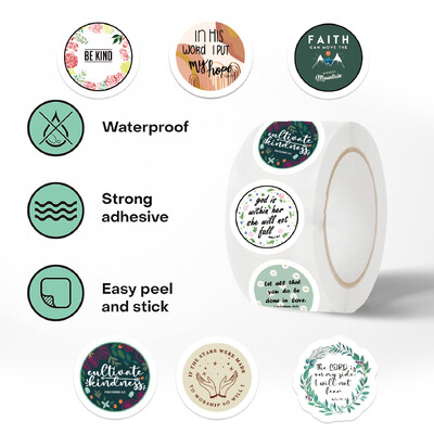 500 de bucăți autocolante de desene animate cu fraze motivaționale din Biblie, autocolante de inspirație pentru Isus, pentru laptop, bagaje, skateboard, autocolant decorativ pentru chitară