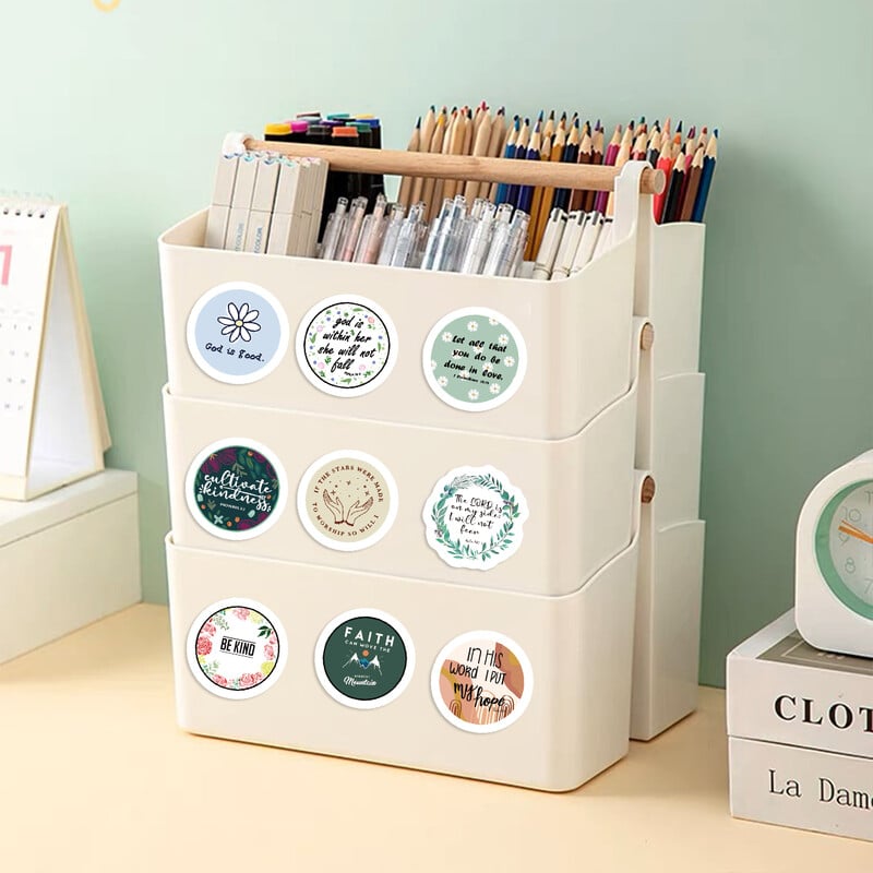 500 de bucăți autocolante de desene animate cu fraze motivaționale din Biblie, autocolante de inspirație pentru Isus, pentru laptop, bagaje, skateboard, autocolant decorativ pentru chitară