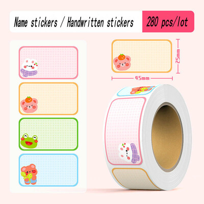 Autocolant cu nume de desene animate Identificarea etichetei cupa cu apă scrisă de mână cu etichete autoadezive Autocolante cu semnătură de clasificare DIY