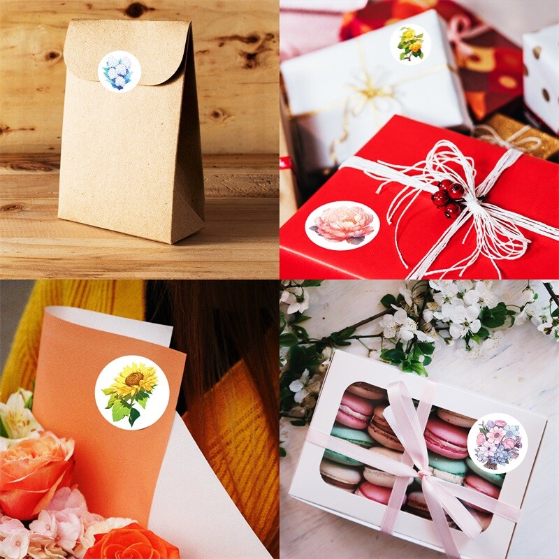 500 TK Vintage lilledega kleepuv paberist kleebiskleebised tänu kleebised pitseerimine kirjatarvete tarvikud kaunistus väljalõigete raamatud lastele