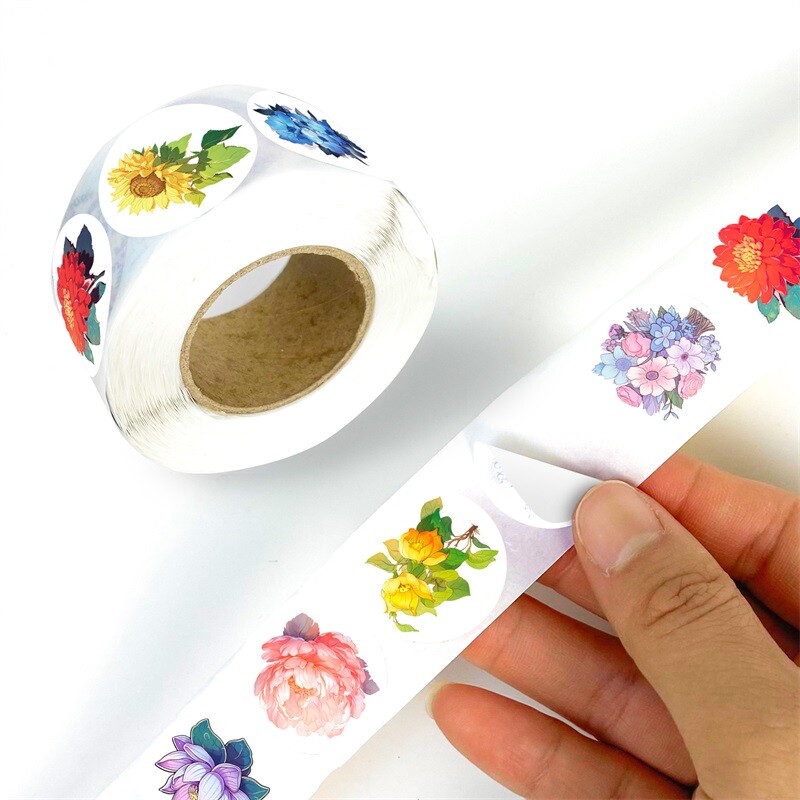 500 TK Vintage lilledega kleepuv paberist kleebiskleebised tänu kleebised pitseerimine kirjatarvete tarvikud kaunistus väljalõigete raamatud lastele