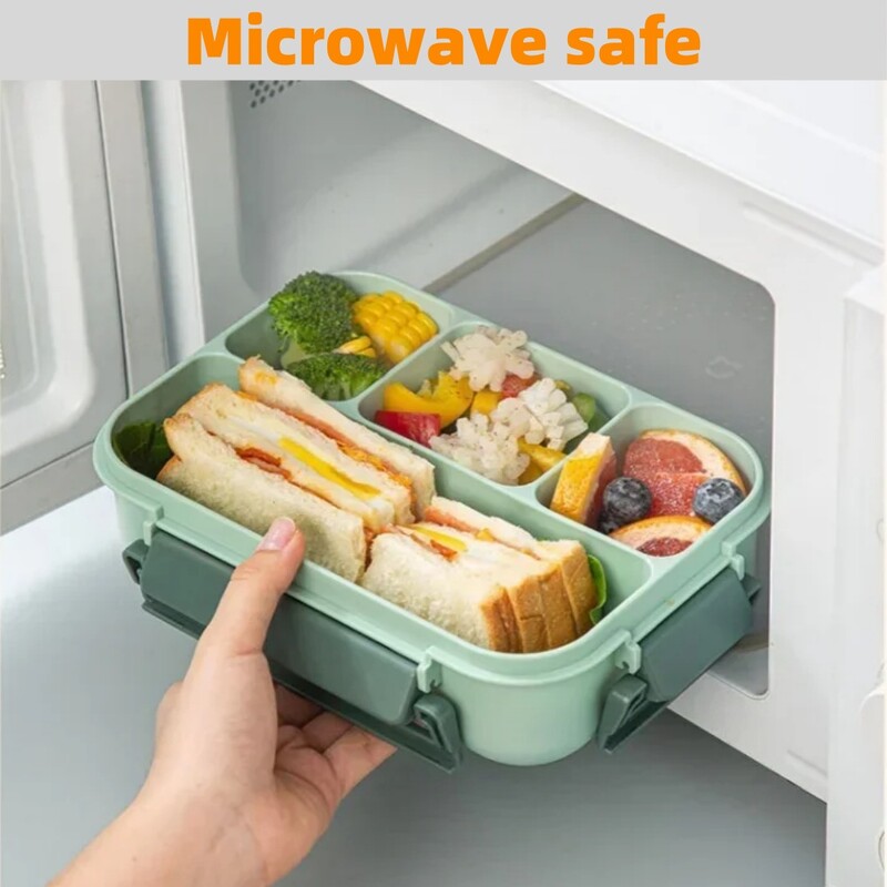 Kaasaskantav lõunasöögikarbi sahtel 1300 ml, õpilastele mõeldud kontori Bento kast kahvli ja lusikaga mikrolaineahjus toidu säilituskonteiner