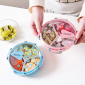 Koolipikniku toiduga puuviljad 3 restiga konteineri säilituskast Tervislikust plastikust roostevabast terasest toidukonteiner kaasaskantav lõunakarp