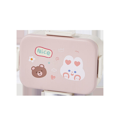 Armas Bento lõunakarbi koolisoojendi kaasaskantav plastikust lõunakonteiner lastele tüdrukutele, leivavõileiva toidusoojendussektsioonid