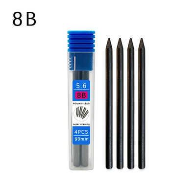 5,6 mm drvena umjetnička olovka za crtanje s 2B 4B 6B 8B olovom Učenici slikaju grafite Metalna mehanička olovka Slatki školski pribor