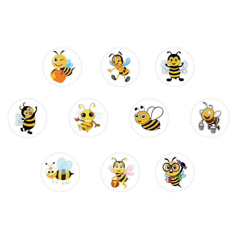 500 бр./ролка Карикатурни пчелни животни Карикатурни стикери Графити за кола, мотоциклет, скейтборд, багаж за пътуване, телефон, бутилка, тетрадка