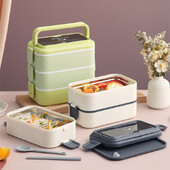 Suure mahutavusega roostevabast terasest kahekihiline lõunasöök õpilastele kontoritöötajate piknikule kaasaskantavad Bento toidu hoiukonteinerid