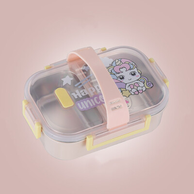 Κουτί φαγητού 700 ml από ανοξείδωτο ατσάλι 304 με λαβή με αντιδιαρροή φούρνο μικροκυμάτων Bento Box Student Kids δοχείο αποθήκευσης τροφίμων