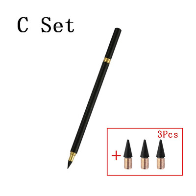 Set de creioane etern din lemn retro alamă nelimitat scris HB sfat înlocuibil studenți desen artă schiță creion papetărie kawaii