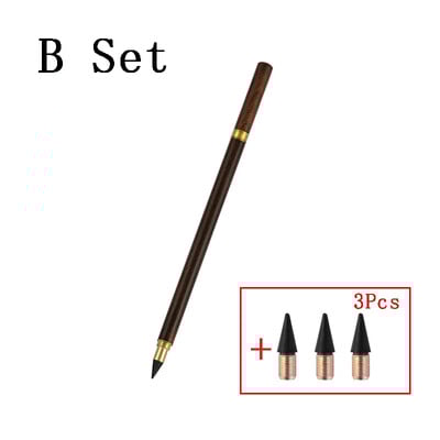 Set de creioane etern din lemn retro alamă nelimitat scris HB sfat înlocuibil studenți desen artă schiță creion papetărie kawaii