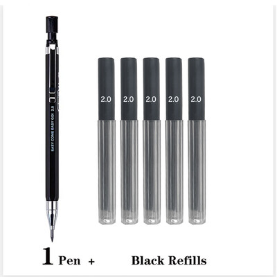 2.0 2B Creion Creion mecanic cu cap gros Culori negre Plumb Studenți automate Non-toxice Inginerie Desen Studenți la artă