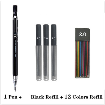 2.0 2B Creion Creion mecanic cu cap gros Culori negre Plumb Studenți automate Non-toxice Inginerie Desen Studenți la artă