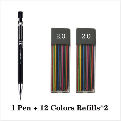 2.0 2B Creion Creion mecanic cu cap gros Culori negre Plumb Studenți automate Non-toxice Inginerie Desen Studenți la artă