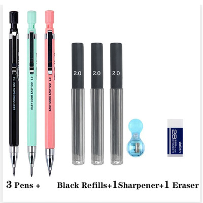 2.0 2B Creion Creion mecanic cu cap gros Culori negre Plumb Studenți automate Non-toxice Inginerie Desen Studenți la artă