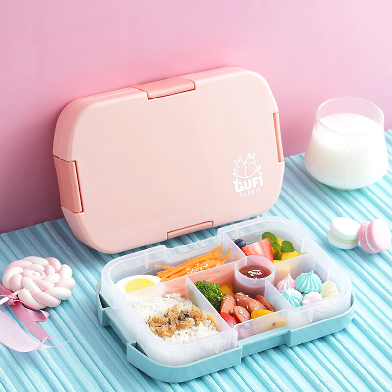 NOU Cutie de prânz portabilă Bento Box fără BPA Recipient de mâncare pentru picnic pentru copii Cutie de prânz sigilată cu grilă Cutie de prânz Cutie Bento pentru microunde